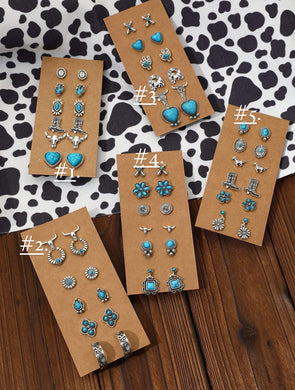 Faux turquoise earring sets (preorder will arrive the end of July)