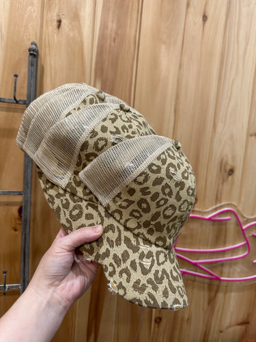 Tan cheetah hats