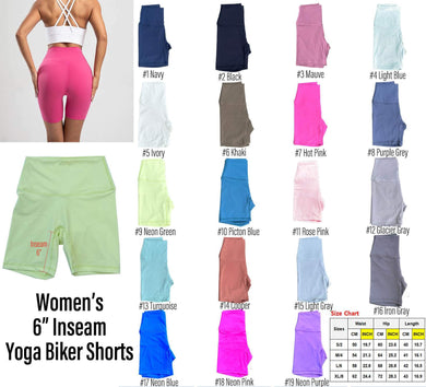 6” yoga biker shorts *preorder will arrive early April