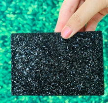 Pu leather black glitter card holders