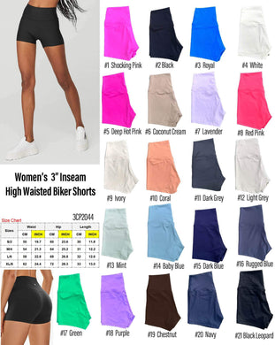 Women's High Waisted Biker Shorts (PREORDER will arrive early April) NO MOQ