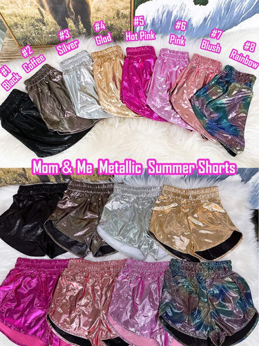 Mom and Me Metallic Highwaist Shorts  *Preorder will arrive early August*
