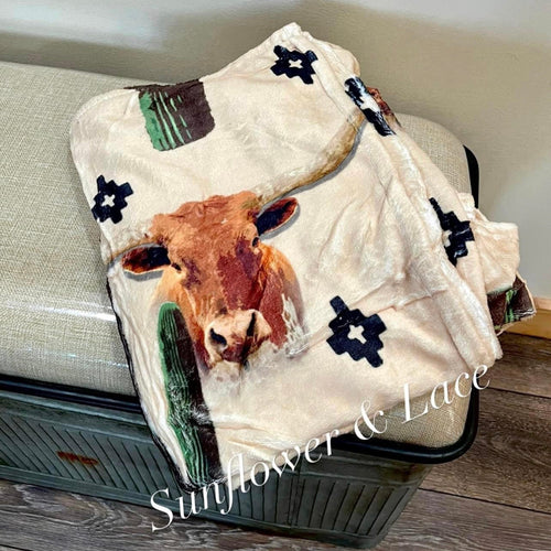 Longhorn cactus adult blanket *preorder will arrive early July*