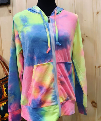 Tie dye zip up hoodie