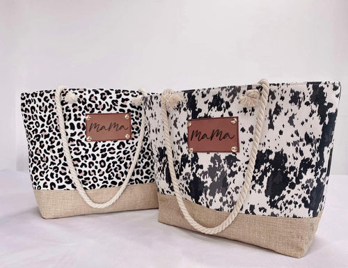 Mama patch canvas tote bags